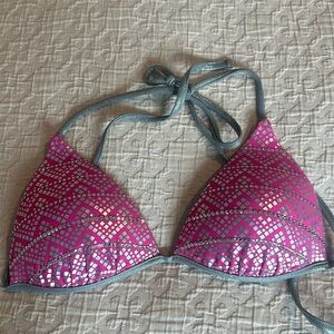 Sequin pink bikini top